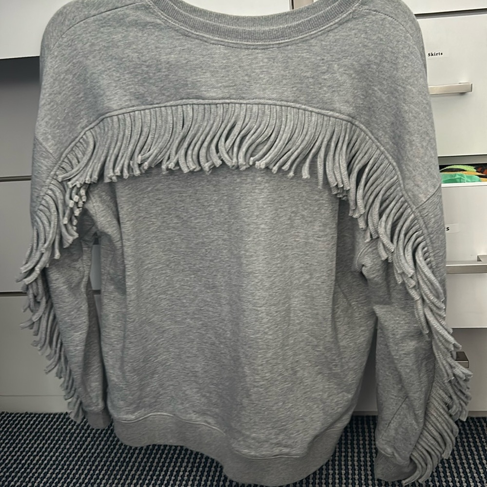 NWOT Nordstrom Rack Gray Fringe Sweater